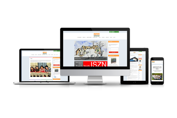 Showcase of Namaste Switzerland website on various devices